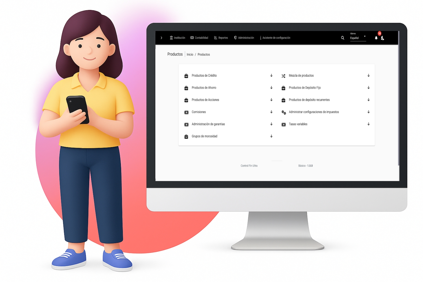 Gestión de productos en plataforma financiera